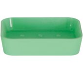 Jabonera MSV de poliester/caucho en color verde 11,8 x 8,8 z 2,7 cm