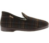 Wamba Confortable Zapatillas de casa a cuadros con interior de borreguito y suela al tono. Marca de Calzados Victoria 202001