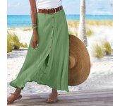 Women'S Half Skirt Midi Skirts For Women Bohemian Skirt High Waist Party Beach Button Skirt Women'S Loose Cotton And Linen Skirt