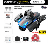Professional K911SE UAV 4K three lens WIFI Obstacle avoidance 360° air stunt show Brushless motor FPVRC UAV toy with apron
