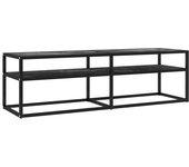 Mueble de TV Vidrio Templado color Negro 140x40x40,5 cm