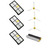 MIRTUX Kit para Roomba series 800 y 900: 3 filtros, 1 Kit de extractores y 3 cepillos laterales