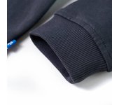 Sudadera para Niños con Capucha y Media Cremallera Ropa Infantil Antracita Coñac