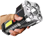 Flashlight High Lumens Rechargeable,Powerful Tactical Flashlights,COB Light,IPX6 Waterproof Flash Light for Camping,Emergencies
