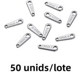 20/50pcs stainless steel Sculpture steel Oval Charm Pendant Small Extend Chain tag For DIY Jewelry Making Findings Accessories