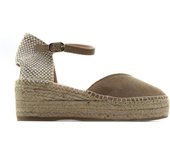 MACARENA JAVA22 Sandalia de piel, con cuña, hebilla, suela de goma,espadril,alpargata,ante,nobuk, para señora