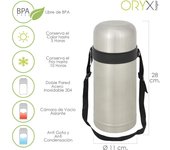 Termo solidos y liquidos, 1 litro de capacidad, libre bpa, acero inoxidable, antigoteo