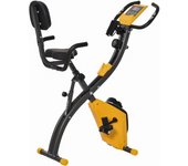 HOMCOM Bicicleta estática plegable, entrenador personal para adultos, 8 niveles de resistencia magnética, sensores de pulso en las manos, pantalla LCD multifunción, sillín ajustable, acero