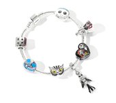 Disney The Nightmare Before Christmas Charms Bracelets Cute Jack Skellington Pendant Bangle Beads Bracelet for Women Jewelry