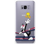 Funda original compatible con Samsung Galaxy S8 - Sylvestre y Piolin azul y rojo