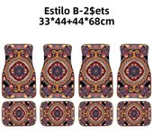 Car Floor Carpet Set of 4 Piece Persian Rug Design Auto Interior Floor Mats Durable Front Rear Carpets for Car Accessories
