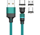 540 Degrees Rotate Magnetic Charging Cable 3m 2m 1m 3in1 Cable For huawei p30 IPone 13 12 pro Redmi Micro Mobile Phone Usb Cord