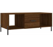 vidaXL Mesa de centro madera contrachapada 102x50x40 cm Blanco, Negro, Blanco brillante Mesita de Salón o Comedor o Auxiliar Mesa de Café Meuble Salón