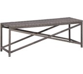 vidaXL Banco de jardín ratán sintético gris 120 cm