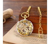 Luxury leisure college style male accessories without cover mechanical pocket watch hollowed out gold party fashionable