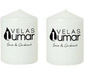 Bloque Prensa 100mm x 70mm,TACO VELAS LUMAR 2 UNIDADES,COLOR BLANCO,260GRAMOS,35 HORAS,cm,fespu