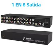 AV Splitter 1 in 8 out Composite Video RCA Splitter 4/8 Way 3 RCA Splitter amplifier Distributor for PS2 DVD Xbox Wii TV STB
