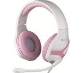 Auriculares gaming con micrófono konix geek girl crystal / jack 3.5/ blancos y rosas