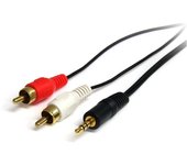StarTech.com - Cable Adaptador de Mini-Jack a RCA 91cm - Jack 3,5mm Macho - 2xRCA Macho - Negro MU3MMRCA