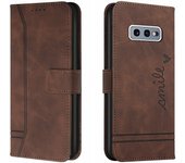 Funda de cuero con Cierre magnético con tapa de función de soporte de cartera para Galaxy S10E