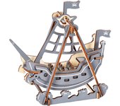 DAM. Puzzle 3D madera barco pirata 27 piezas. 14,5x8x13,6 cm. 15x8x14cm.