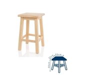 C.A - Taburetes Cuadrados de Diseño Nórdico para Cocina y Bar con Reposapiés en Madera