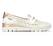 Pikolinos W4R-6518C1 Mocasines para mujer blancos en piel 85437