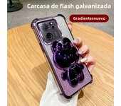Luxury Glitter Mirror Bunny Holder Phone Case for Xiaomi 13 14 15 Pro 14T 13T Pro 12 T S X 5G TPU Plating Protector Back Cover