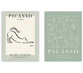 Set de 2 cuadros calidad premium con marco de madera - 30x40 cm o 50x70 cm - POSTER LAB