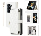 Crossbody Lanyard Leather Phone Case for Samsung Galaxy Z Fold 6 5 4 3 Fold5 Fold4 Fold6 5G Wallet with Card Holder Slot Cover