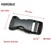 10 Pcs/Pack Plastic Side Release Buckles For Paracord Bracelet / Backpack Black