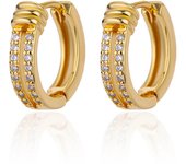 Cubic Zircon Hoop Earrings for Women Luxury Gold Color Stainless Steel Earrings 2024 Trend Piercing Aesthetic Ear Jewelry aretes