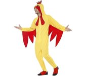 Men's Chicken Costume, Yellow Poultry Halloween Jumpsuit