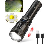 P200 Super Powerful LED Flashlight Zoom Tactical Torch Built-in Battery USB Rechargeable Waterproof Lamp Ultra Bright Lantern