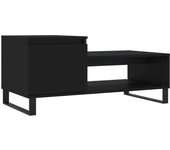 vidaXL Mesa de centro madera contrachapada 100x50x45 cm Blanco, Negro, Blanco brillante Mesita de Salón o Comedor o Auxiliar Mesa de Café Meuble Salón
