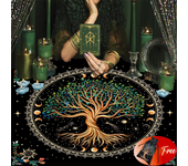 (Free Bag)1pc 29x29In Altar Tarot Card Tablecloth Divination Tree of Life Tarot Tablecloth  Playing Card Mat Velvet Tarots Bag