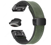 Crazy Horse Leather Silicone Strap for For Garmin Tactix 7 Pro Fenix 6X 7X 7pro 6 5plus Magnetic Buckle for Garmin 26mm 22mm 20