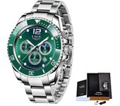 LIGE Top Brand Luxury Man Watch Business Stainless Steel Quartz Wristwatches Luminous Waterproof Watches Men Clock Gift+Box
