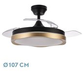 FABRILAMP Ventilador de Techo DC Blondi Negro/Oro 3 Aspas - Elegancia y Tecnología