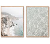 Set de 2 cuadros calidad premium con marco de madera - 30x40 cm o 50x70 cm - POSTER LAB