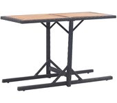 Mesa de Jardín Madera maciza de Acacia y trinquete sintético Negro