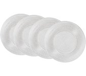 Platos de vidrio para la cena, platos de cristal, platos de postre, vajilla para aperitivos y frutas, decoración de mesa para bodas y festividades, estilo A decorativo de 6 pulgadas