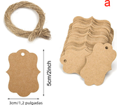 100pcs 5*3cm Packaging Label Brown Kraft /black/white Paper Tags DIY scallop Label Wedding Gift Decorating Tag