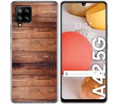 Tumundosmartphone Funda Gel Tpu para Samsung Galaxy A42 5G diseño Madera 02 Dibujos