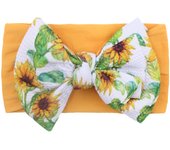 Lovely Newborn Baby Headband For Girls Elastic Knit Children Turban Baby Bows Soft Nylon Kids Headwear Hair Accessories