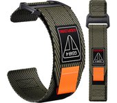 22mm Nylon Velcro Strap for Garmin Vivoactive 4, Forerunner 255/265, Venu 3/Venu 2, Sport Rugged Loop Watch Band for Gear S3