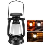 Portable Solar Camping Lamp USB Rechargeable Hanging Tent Lantern Stepless Dimming Of Cold And Warm Light Camping Lamp
