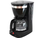 Cafetera americana con jarra de cristal, cafetera de filtro con jarra de vidrio, cafetera de goteo, capacidad 12 tazas, negro, local, Sokany.
