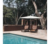 Marbueno Sombrilla Acero 8 Varillas D270 cm Polyester Blanca Jardin, Piscina y Terraza 10187