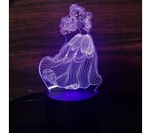 Frozen Princess Night Light for Kids 3D Night Lamp 7 Colors Changing Room Decor Gifts for Children Girls Boys